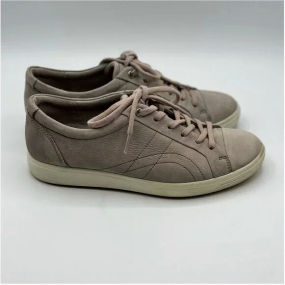 ECCO Women's Soft 7 Stitch Tie Warm Grey Sneaker Size 39 (Size 8) - Picture 2 of 9